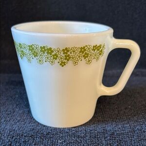 Pyrex Corning Corelle White Milk Glass Mug Crazy Daisy / Spring Blossom Pattern